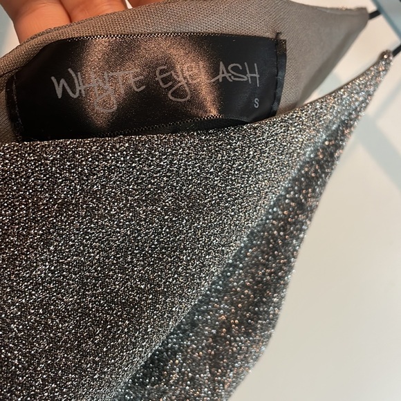 White Eyelash Dress in Silver- Size Small - Picture 4 of 4